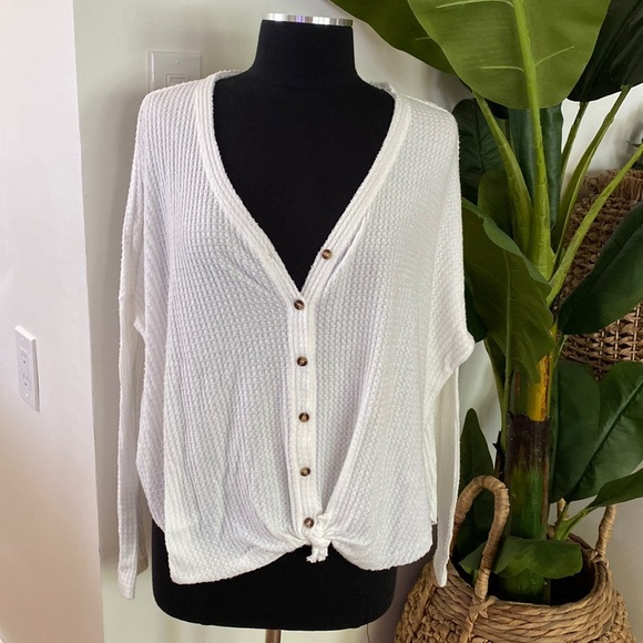 Out from Under Urban Outfitters Thermal Button Down - Picture 1 of 5